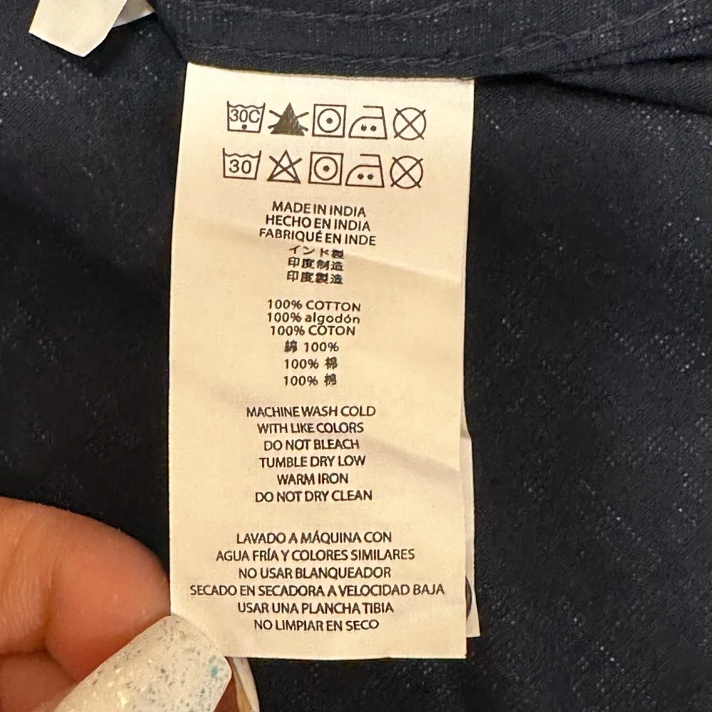 Michael Kors Dark Navy & Grey Geometric Shirt, NWT - Picture 5 of 5